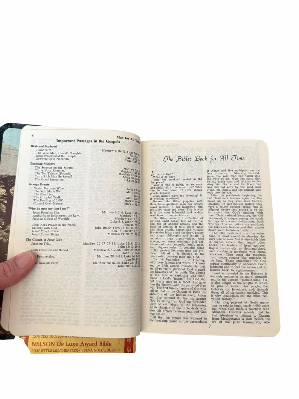 Vintage Thomas Nelson De Luxe Award KJV Bible Red Letter Gold Edges Reader Guide